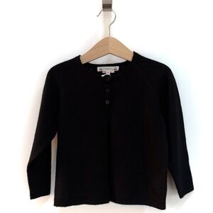 Bonpoint Baby Girl 3 Years 100% Black Cashmere Knit Cardigan New With Tags